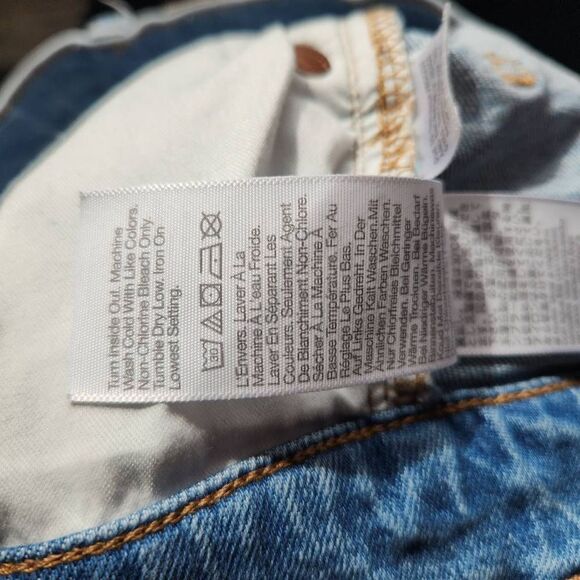 Madewell Distressed High Rise Straight The Perfect Vintage Jeans Blue Size 28 - Picture 9 of 11